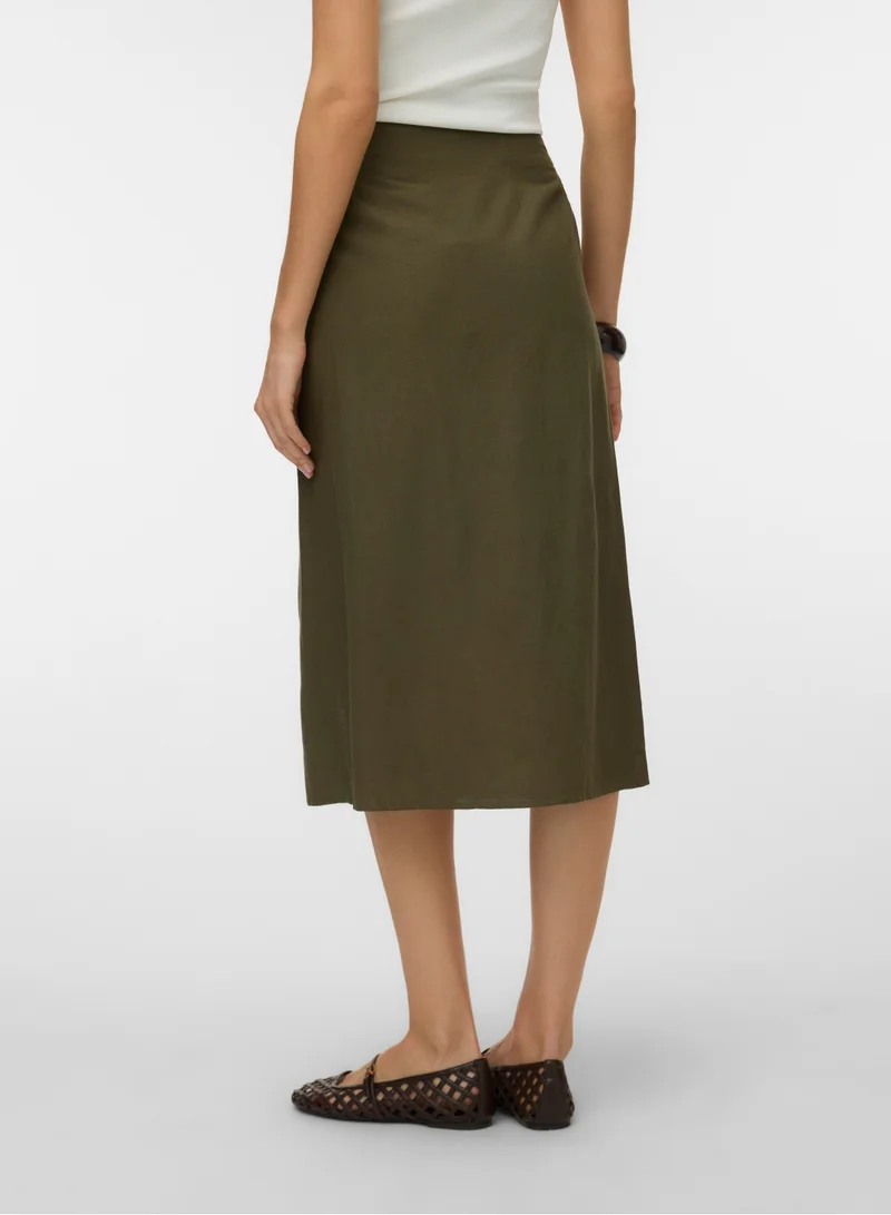 Vero Moda  High Waist Side Slit Skirt for Women | Best Price UAE