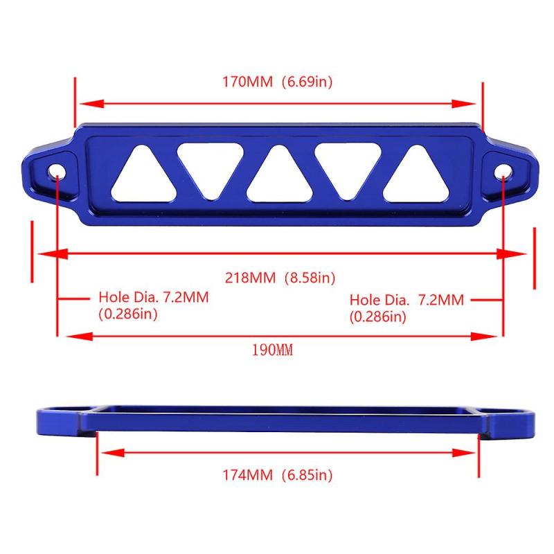 Anodized Aluminum Battery Tie - 6.75 Inch Max Battery Width, 7.50 Inch Bolt Center Length, Durable Long-Lasting Finish, Secure Battery Hold with J-Hooks Rubber Sleeves Hex Nuts for Engine Bay - Image 3