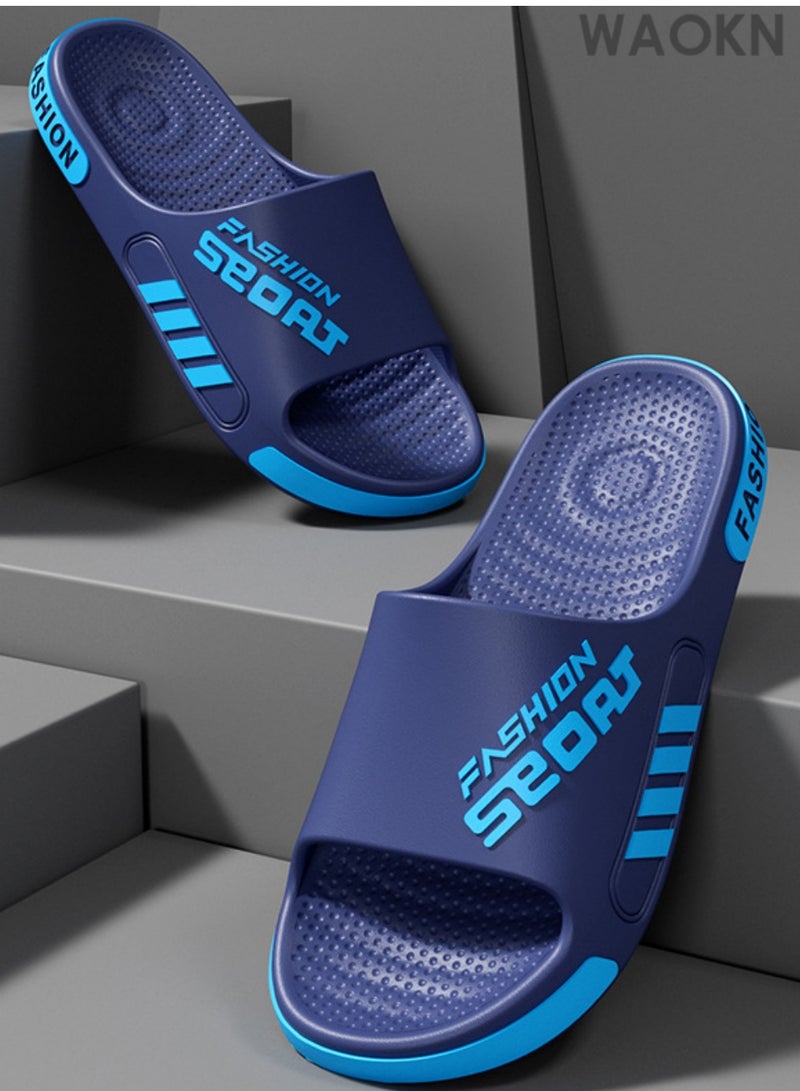 دبليو أيه أو كي أن نعال رجالية زرقاء: نعال منزلية، صنادل للاستحمام، وللاستخدام الخارجي على الشاطئ. نعل سميك وخفيف الوزن يوفر راحة فائقة. تصميم مانع للانزلاق يضمن السلامة على الأسطح المبللة. تصميم سهل الارتداء، مظهر عصري. مثالي للمنزل، للاستحمام، الشاطئ، أو للنزهات غير الرسمية - يجمع بين الراحة والثبات والأناقة في آن واحد. - Image 4