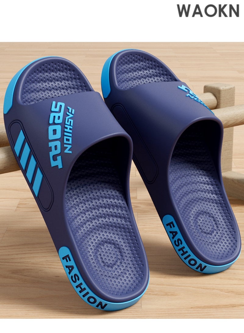 دبليو أيه أو كي أن نعال رجالية زرقاء: نعال منزلية، صنادل للاستحمام، وللاستخدام الخارجي على الشاطئ. نعل سميك وخفيف الوزن يوفر راحة فائقة. تصميم مانع للانزلاق يضمن السلامة على الأسطح المبللة. تصميم سهل الارتداء، مظهر عصري. مثالي للمنزل، للاستحمام، الشاطئ، أو للنزهات غير الرسمية - يجمع بين الراحة والثبات والأناقة في آن واحد. - Image 5