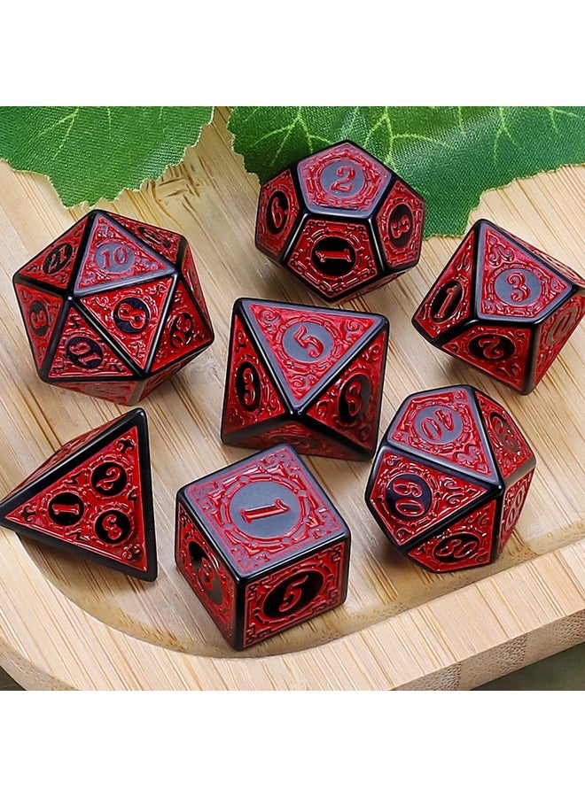 CiaraQ Dnd Polyhedral Dice Set For Dungeons And Dragons Rpg Mtg Role Playing Table Games-With 1 Dice Pouch (Red Engraved Dice) - Image 3