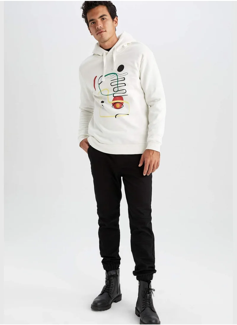 DeFacto Man Hooded Long Sleeve Knitted Sweatshirt