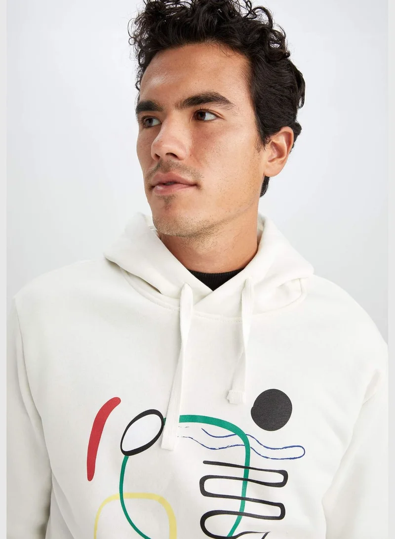 DeFacto Man Hooded Long Sleeve Knitted Sweatshirt