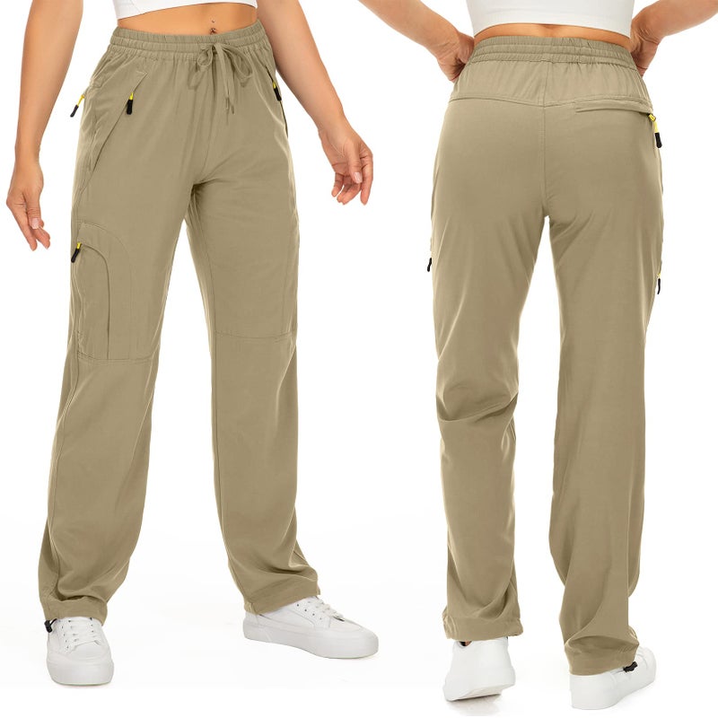 Toomett Women's Hiking Cargo Pants Quick Dry UPF50+ Outdoor Pants for Women Fishing Safari Travel Stretchy Pants with Pockets,6608,Khaki,XX-L - Image 2