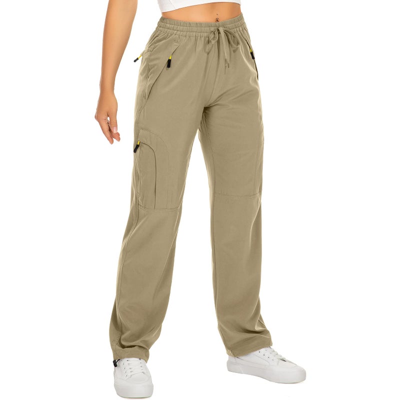 Toomett Women's Hiking Cargo Pants Quick Dry UPF50+ Outdoor Pants for Women Fishing Safari Travel Stretchy Pants with Pockets,6608,Khaki,XX-L - Image 1