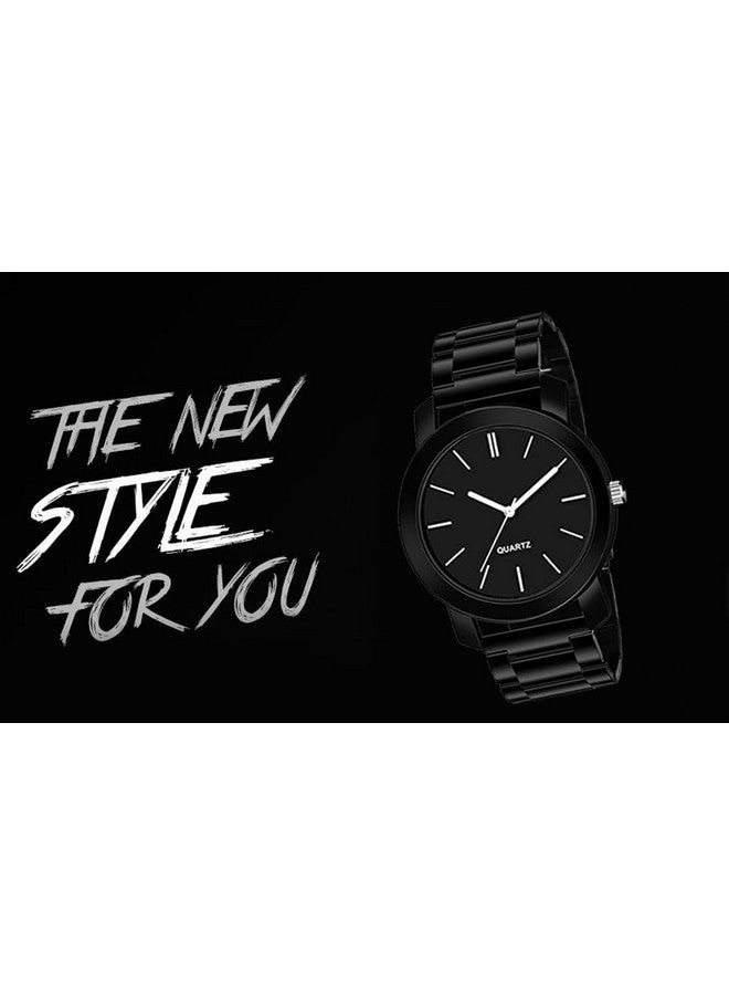 The Shopoholic Analog Dial Black Metal Strap Watches for Men Watch for Men and Watch for Boys - Image 4