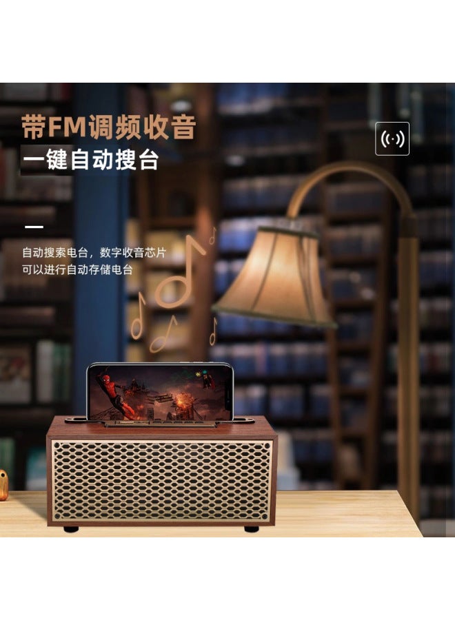 Neutral Bluetooth Speaker Wooden Retro High-end Home Mini Wireless High Volume Subwoofer Portable Desktop Small Audio - Image 4