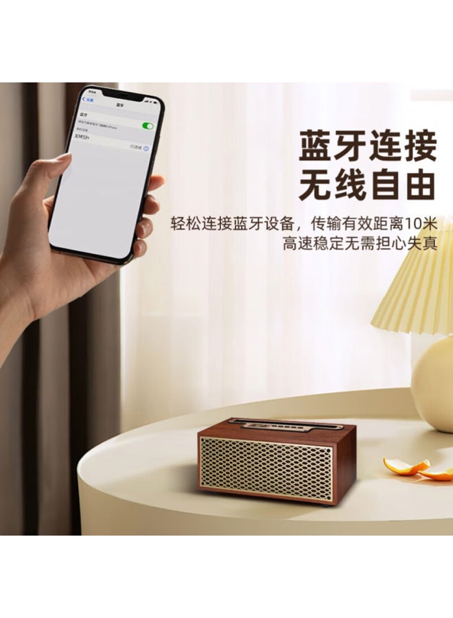 Neutral Bluetooth Speaker Wooden Retro High-end Home Mini Wireless High Volume Subwoofer Portable Desktop Small Audio - Image 2
