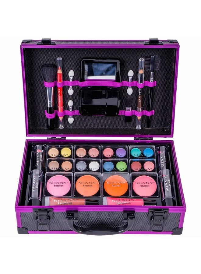Shany Carry All Makeup Train Case with Pro Makeup Set, Makeup Brushes, Lipsticks, Eye Shadows, Blushes, Powders, and more - Reusable Makeup Storage Organizer - Premium Gift Packaging - Purple - Image 5