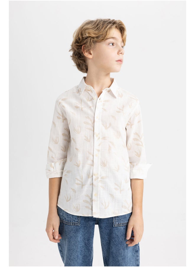 DeFacto - Boy Regular Fit Polo Neck Woven Long Sleeve Shirt - Image 1