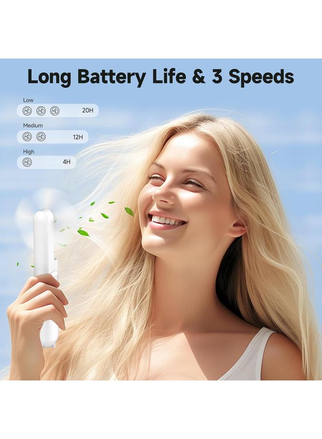 إسكدنيا 2PCS Handheld Mini Fan, Portable Foldable Fan with Power Bank, USB Rechargeable Small Pocket Fan, Battery Operated Personal Fan - Image 5