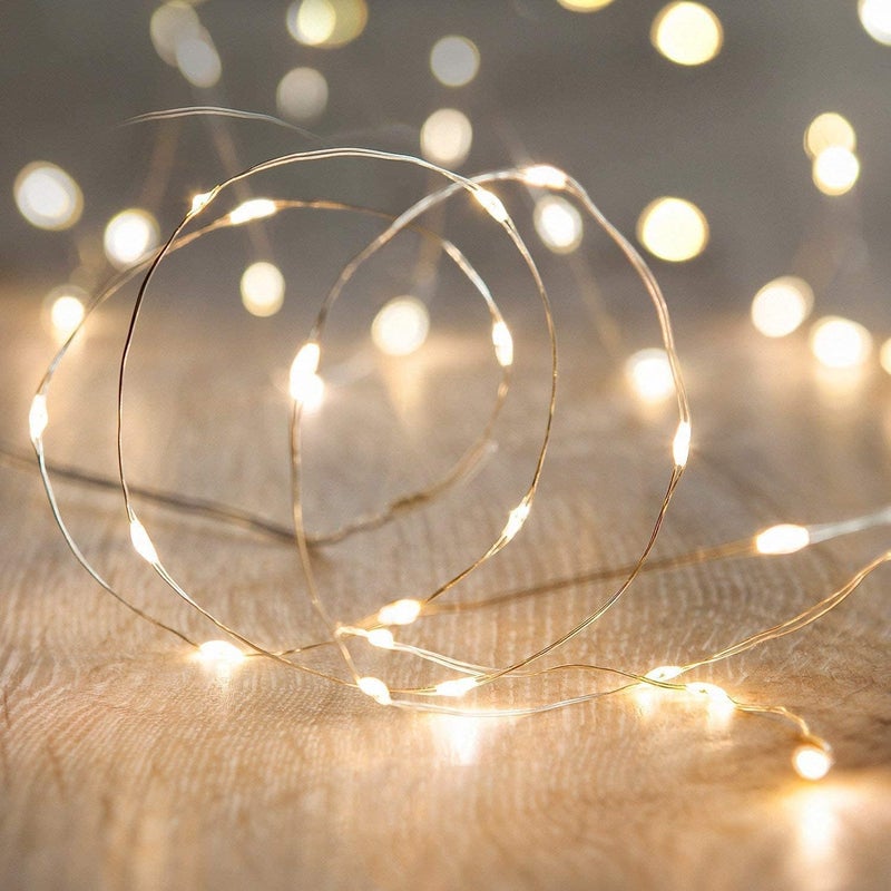 ANJAYLIA 16.5Ft 50 LED Fairy Lights Battery Operated String Lights for Party Home Wedding Festival Decoration, Warm White - Image 1