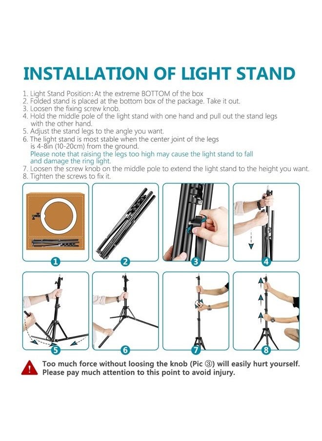 Neewer NEEWER Ring Light Kit: 18"/48cm Outer 55W 5600K Dimmable LED Ring Light, Light Stand, Carrying Bag for Camera, Smartphone, YouTube, TikTok, Self Portrait Shooting, Black  - Image 2