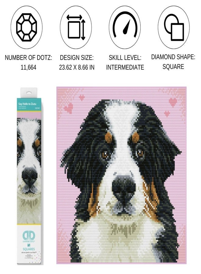 DIAMOND DOTZ Say Hello to Zuzu Dog Diamond Painting Kits for Adults - Diamond Art Kits a Relaxing Creative Craft Kit with Dotz Gems 11.4"x11.4" - Image 2
