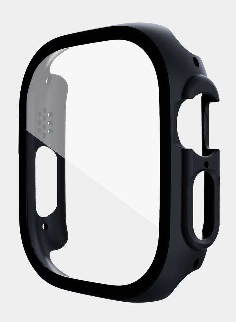 For Apple Watch Ultra 49mm Screen Protector and Case, Anti-Fog Tempered Glass Protector and Hard PC Bumper, Apple Watch Ultra 49mm Face Shield 4 sets (Black/Gray/Silver/Transparent) - Image 4