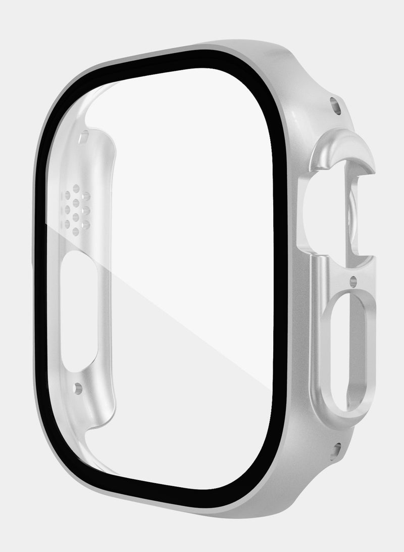 For Apple Watch Ultra 49mm Screen Protector and Case, Anti-Fog Tempered Glass Protector and Hard PC Bumper, Apple Watch Ultra 49mm Face Shield 4 sets (Black/Gray/Silver/Transparent) - Image 3