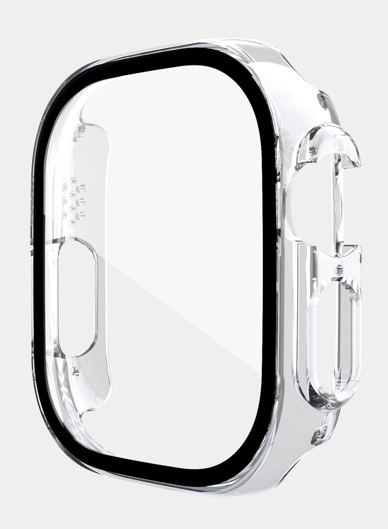 For Apple Watch Ultra 49mm Screen Protector and Case, Anti-Fog Tempered Glass Protector and Hard PC Bumper, Apple Watch Ultra 49mm Face Shield 4 sets (Black/Gray/Silver/Transparent) - Image 5