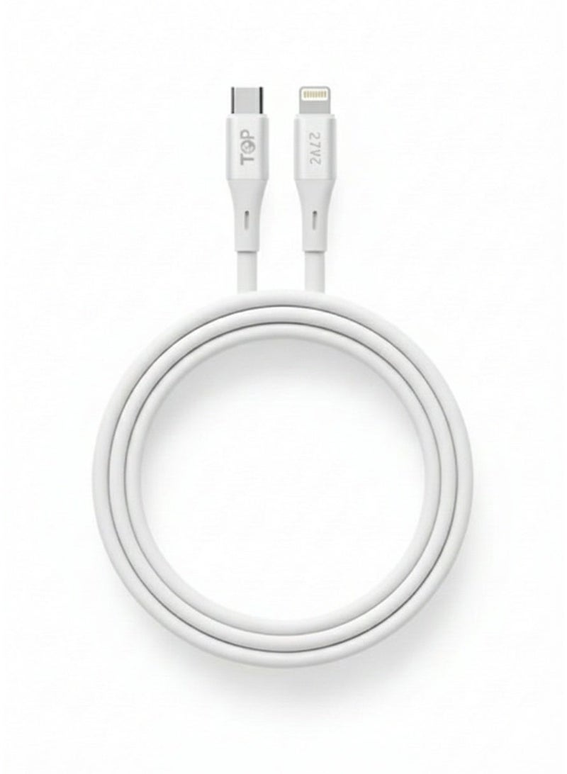 top 27W USB-C to Lightning Fast Charging Cable – 2 Meter – High-Speed PD Charging & Data Transfer – Compatible with iPhone 14/13/12/11/X/8/SE, iPad - Image 1