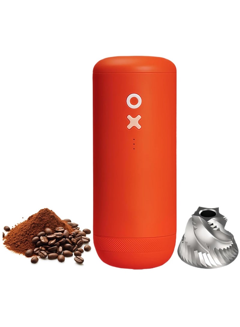 NUTTII OX Electric Burr Coffee Grinder – Quiet, Mini, Portable, Adjustable Conical Burr Mill, Precision 20 Grind Settings for Espresso, Pour-Over, French Press Moka(Tangerine Orange) - Image 1