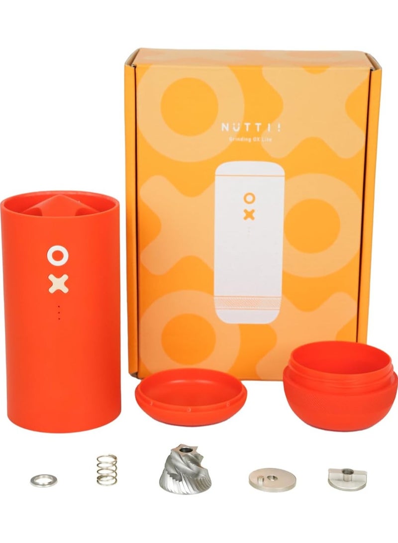 NUTTII OX Electric Burr Coffee Grinder – Quiet, Mini, Portable, Adjustable Conical Burr Mill, Precision 20 Grind Settings for Espresso, Pour-Over, French Press Moka(Tangerine Orange) - Image 2