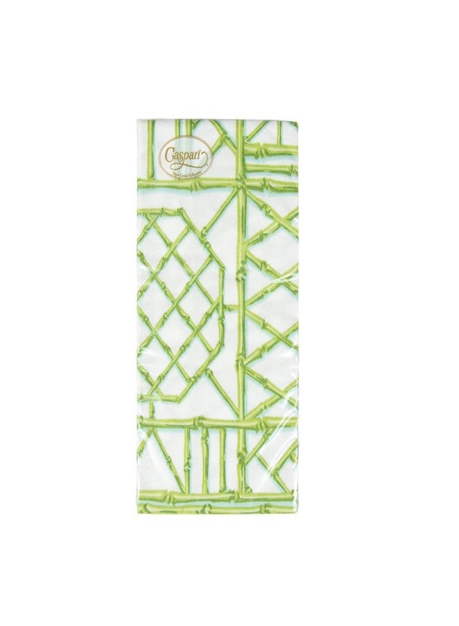 Caspari Bamboo Screen Moss Green Paper Linen Guest Towel Napkins - 12 Per Package - Image 5