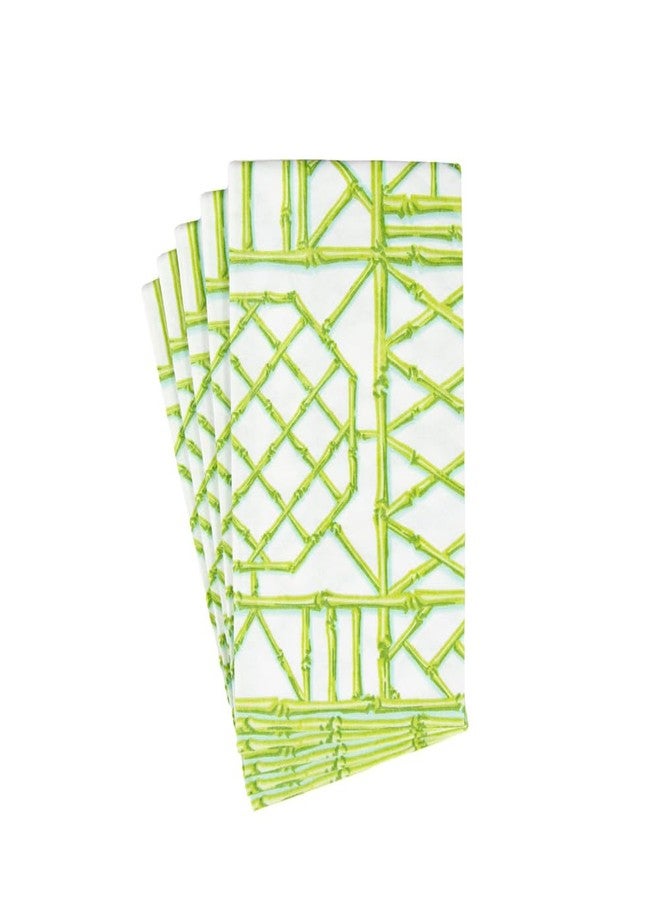 Caspari Bamboo Screen Moss Green Paper Linen Guest Towel Napkins - 12 Per Package - Image 2
