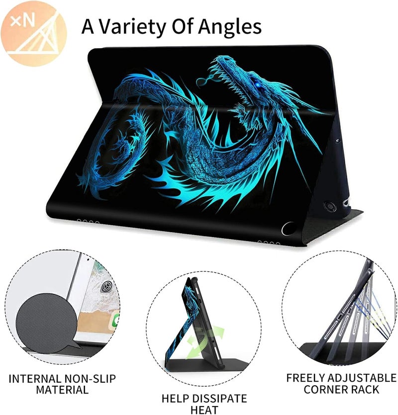 FUYOCWE for Fire HD 10 Case 2021,Fire HD 10 Plus Tablet Case (11th Generation, 2021 Release), Multi-Angle Slim Stand Smart Cover Cases for New Amazon Kindle Fire HD 10 10.1"-Blue neon Dragon - Image 5