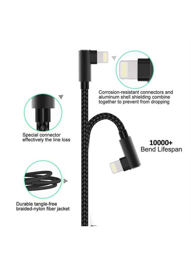 Osecet كابل USB C إلى Lightning بطول 3 أقدام معتمد من MFi عبوة 3 قطع بزاوية 90 درجة شاحن آيفون مع حبل نايلون مضفر - Image 2