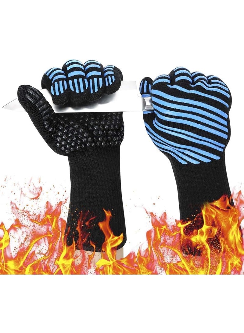 BBQ Grilling Gloves, Heat Resistant Grill Gloves, Cut Resistant Grill Gloves, Easy to Clean and Store, for Barbecue, Cooking, Cutting, Baking, Welding  - Image 1