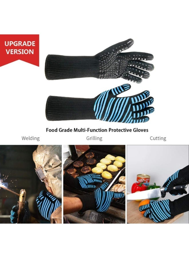 BBQ Grilling Gloves, Heat Resistant Grill Gloves, Cut Resistant Grill Gloves, Easy to Clean and Store, for Barbecue, Cooking, Cutting, Baking, Welding  - Image 4