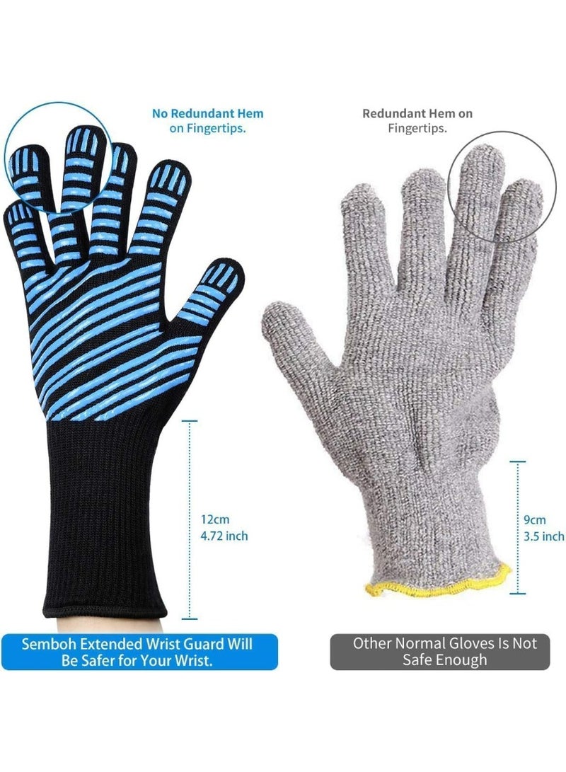 BBQ Grilling Gloves, Heat Resistant Grill Gloves, Cut Resistant Grill Gloves, Easy to Clean and Store, for Barbecue, Cooking, Cutting, Baking, Welding  - Image 5