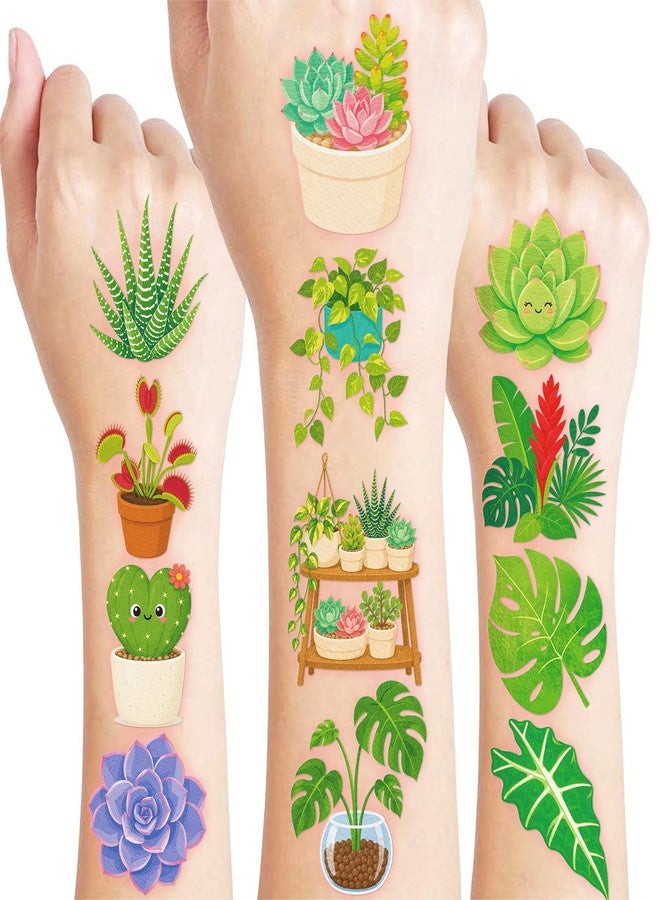 91TATTOOS 96 PCS Plants Temporary Tattoos for Kids - Image 1