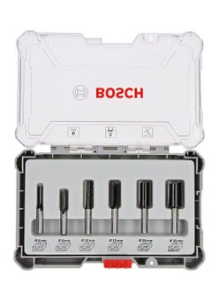 BOSCH Bosch Router Bit Set Straight Bits 8 mm Shank With Euro Hole DIN EN847 for Fine Cuts on Wood 6Pieces  - Image 2
