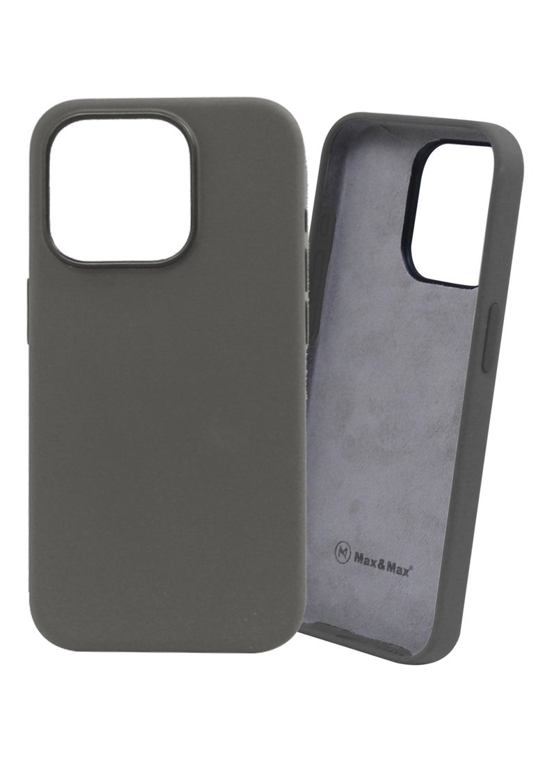 Max & Max iPhone 15 Pro Silicone MagSafe Case – Shockproof Protective Cover with Smooth Grip, Supports Wireless Charging – Gray - Image 1