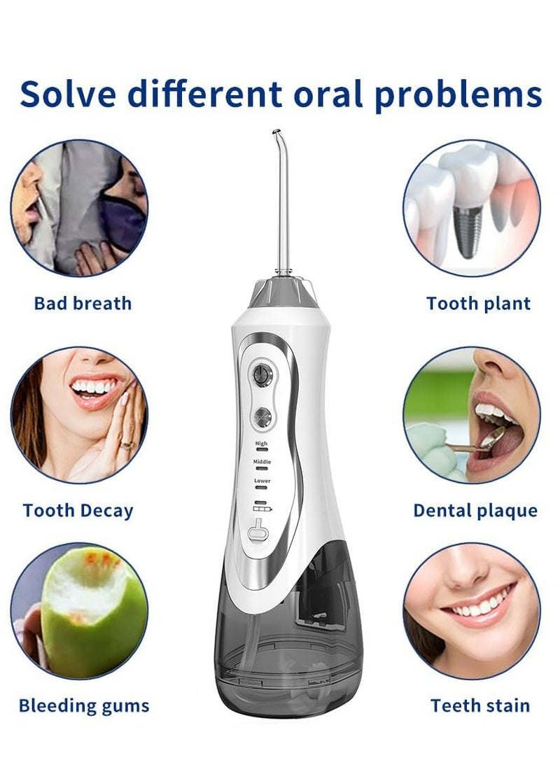 PENG GENERAL Portable Dental Water Flosser Oral Irrigator 7 Nozzles White 300ml  - Image 4