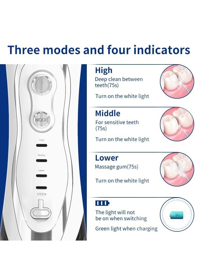 PENG GENERAL Portable Dental Water Flosser Oral Irrigator 7 Nozzles White 300ml  - Image 5