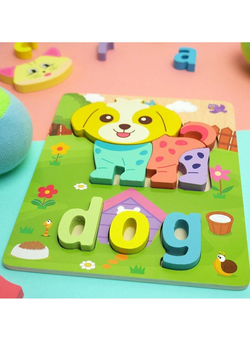 "ألغاز تركيب خشبية للأطفال الصغار - ألعاب تعليمية على طريقة مونتيسوري لتعلم ما قبل المدرسة - كلب." - Image 1