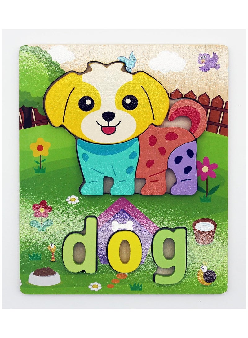 "ألغاز تركيب خشبية للأطفال الصغار - ألعاب تعليمية على طريقة مونتيسوري لتعلم ما قبل المدرسة - كلب." - Image 5