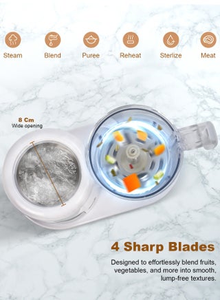 Blenzy 5 in 1 Electric Baby Food Processor for Baby Food Maker with Steamer, Chopper & Grinder | Portable Baby Food Blender with Self Cleans & Touch Screen Control Baby Food Blender for Baby - view 5