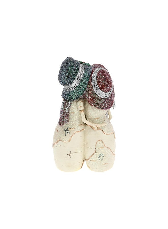 شركة بافيليون جيفت شركة بافيليون للهدايا - أحبك - تمثال رجل الثلج المزدوج القابل للتحصيل من الراتنج المطلي يدويًا من بيرش هارتس، مقاس 4.5 بوصة، تمثال زينة لعيد الميلاد، إطار صور دائري مقاس 2 بوصة، حامل صور للزوجة أو الصديقة - Image 5