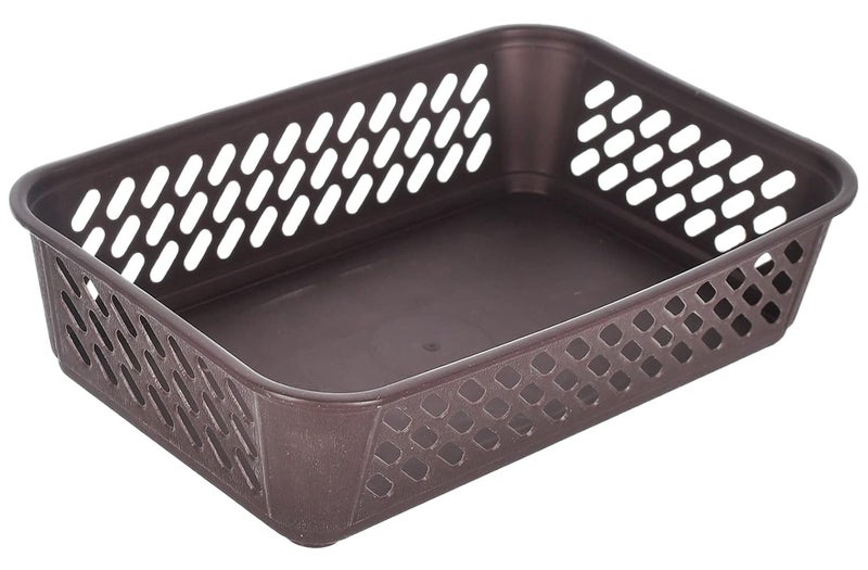 Kuber Industries Kuber Industries Multipurposes Super Tidy Plastic Basket, Organizer For Kitchen, Countertops, Cabinets, Bathrooms- Pack of 2 (Grey & Brown) -46KM0582  - Image 2