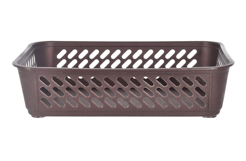 Kuber Industries Kuber Industries Multipurposes Super Tidy Plastic Basket, Organizer For Kitchen, Countertops, Cabinets, Bathrooms- Pack of 2 (Grey & Brown) -46KM0582  - Image 4