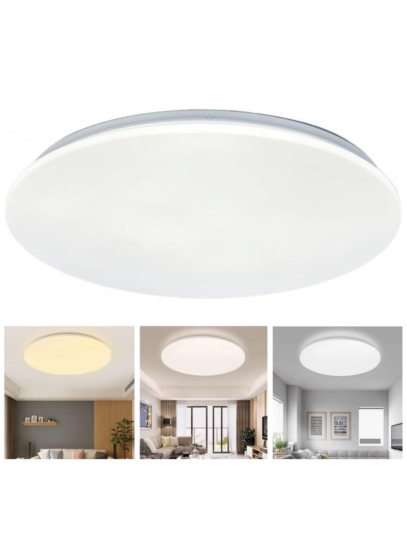 HUA QIANG WANG - 3-Color Round LED Ceiling Light Fixture Modern Simple Ultra-thin White Flush Mount Ceiling Lamp for Bedroom Living Room Dining Room Kitchen Island Hallway - Image 1