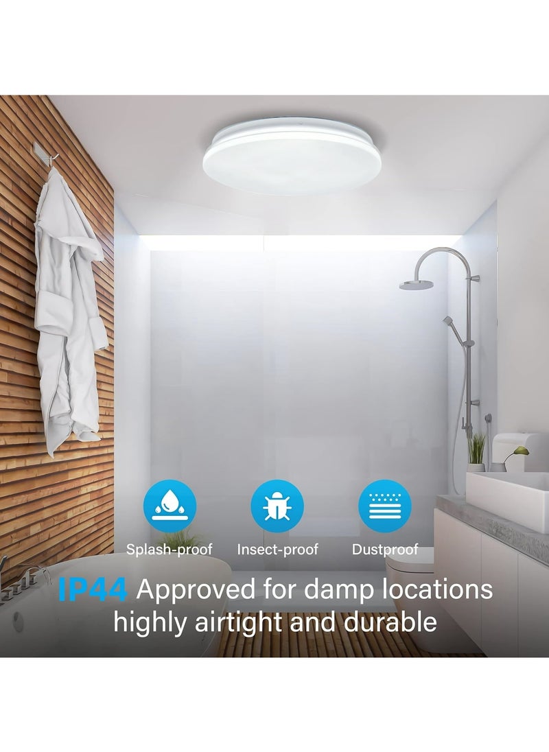HUA QIANG WANG - 3-Color Round LED Ceiling Light Fixture Modern Simple Ultra-thin White Flush Mount Ceiling Lamp for Bedroom Living Room Dining Room Kitchen Island Hallway - Image 1
