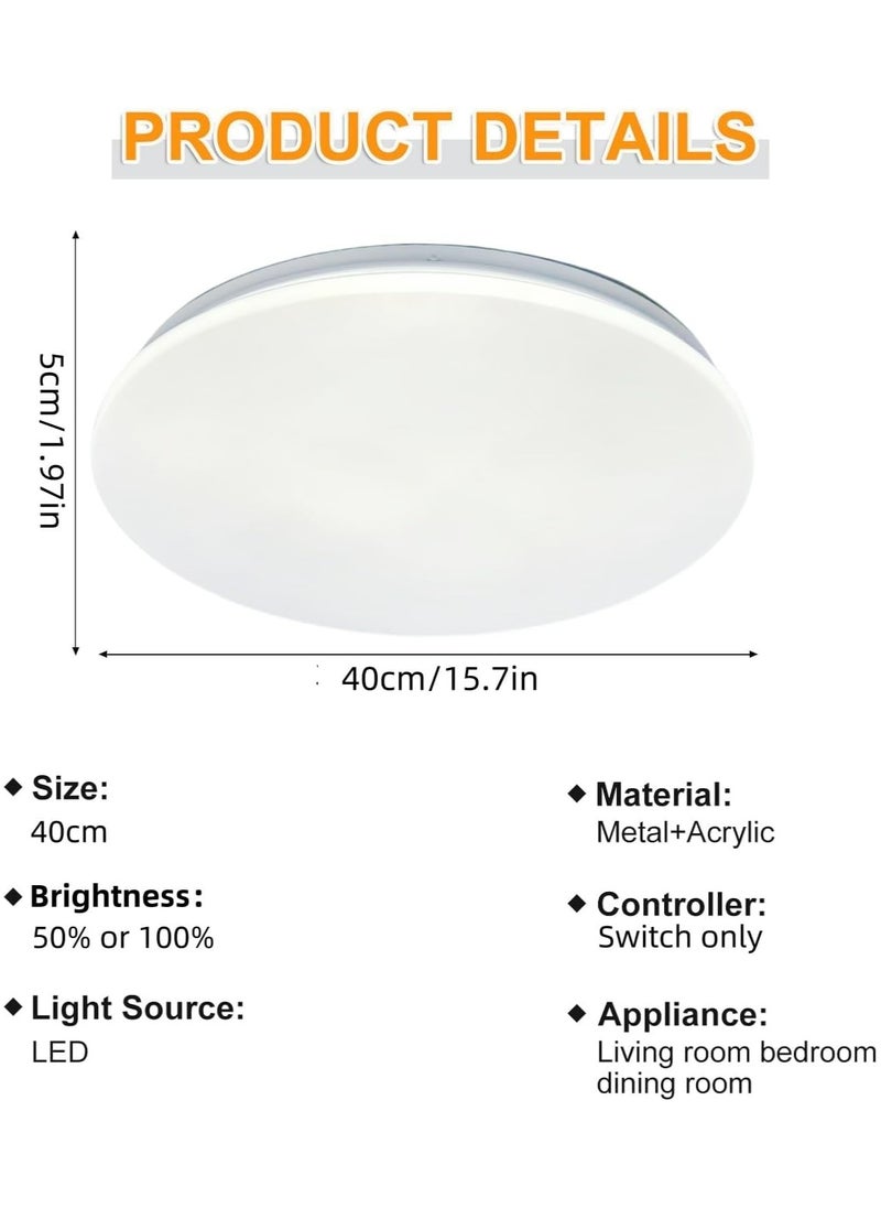 HUA QIANG WANG - 3-Color Round LED Ceiling Light Fixture Modern Simple Ultra-thin White Flush Mount Ceiling Lamp for Bedroom Living Room Dining Room Kitchen Island Hallway - Image 1
