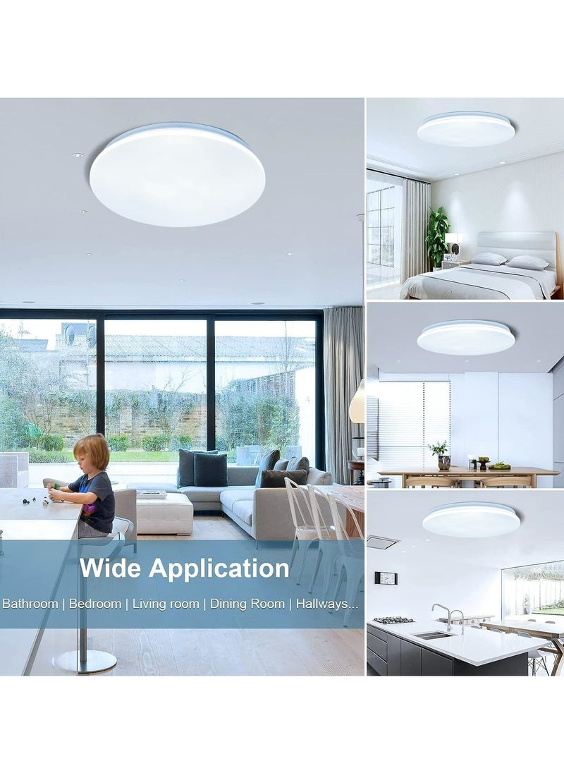HUA QIANG WANG - 3-Color Round LED Ceiling Light Fixture Modern Simple Ultra-thin White Flush Mount Ceiling Lamp for Bedroom Living Room Dining Room Kitchen Island Hallway - Image 1
