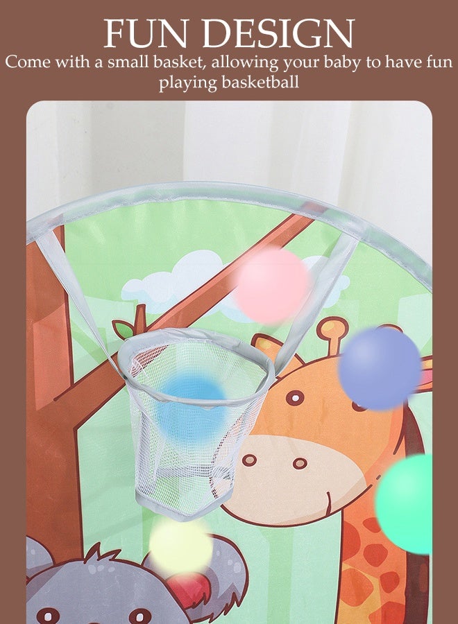 DUNISO خيمة سياج حوض كرات المحيط للأطفال، حوض لعب قابل للطي، بيت لعبة كرات المحيط برسوم كرتونية، مع سلة، 50 كرة وحقيبة تخزين، متينة وقوية، مناسبة للأطفال من عمر 3 سنوات وما فوق - Image 5