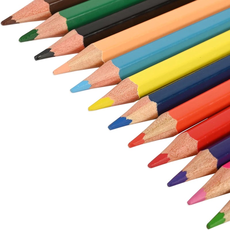 FIS ® Colored Pencils, 12 Assorted Colors Per Tin Box, Pack in Metal Box, Wooden Pencils, Packet of 12 Tin Boxes(144 Pencils)-FSCK12MN - Image 4