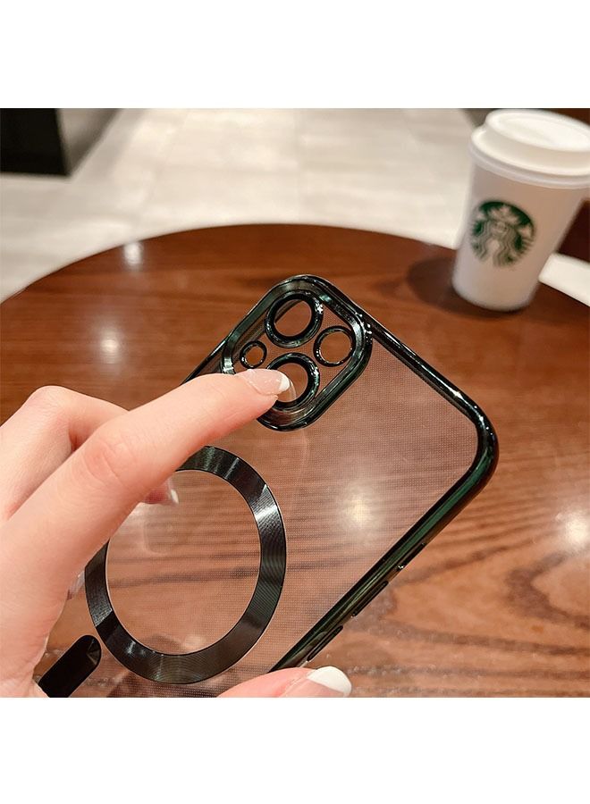 Ocean iPhone 15 Plus Case 6.7-Inch (Green), With Electroplated Magnetic Attraction, Camera Lens Full Protection, Compatible With MagSafe Wireless Charging, Shockproof Soft TPU Phone Cover - Image 3