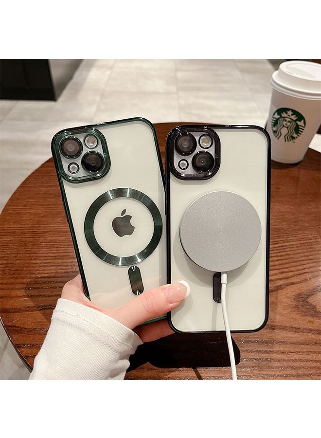 Ocean iPhone 15 Plus Case 6.7-Inch (Green), With Electroplated Magnetic Attraction, Camera Lens Full Protection, Compatible With MagSafe Wireless Charging, Shockproof Soft TPU Phone Cover - Image 4